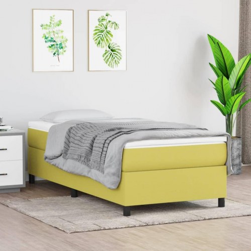 Boxspring sengeramme i stof 100 x 200 cm - grøn