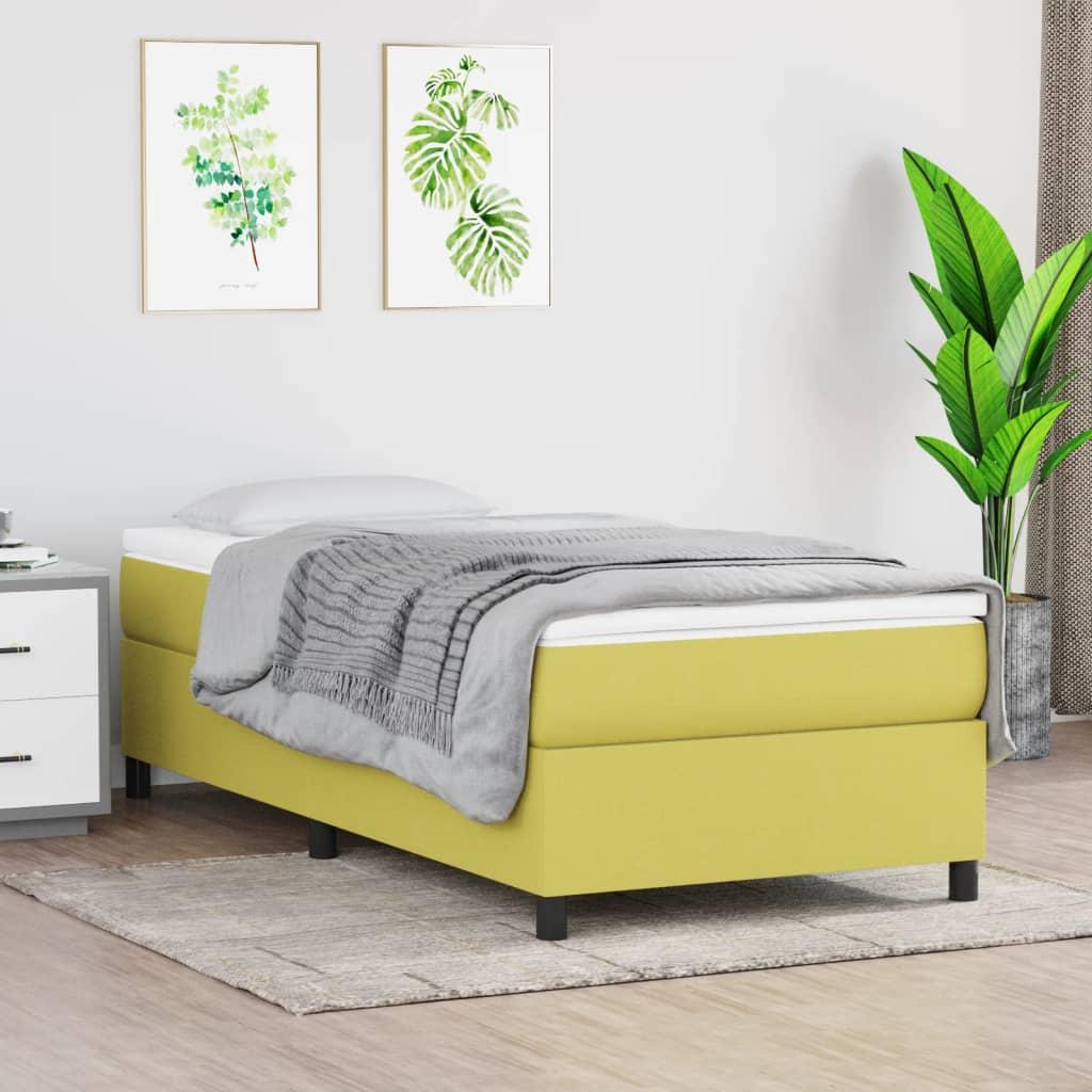 Boxspring sengeramme i stof 100 x 200 cm - grøn
