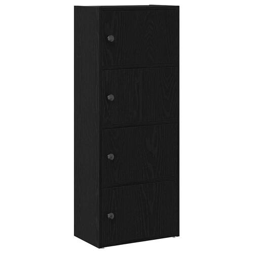 Bogreol 40x24x102 cm konstrueret træ sort-eg