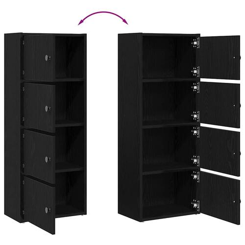 Bogreol 40x24x102 cm konstrueret træ sort-eg