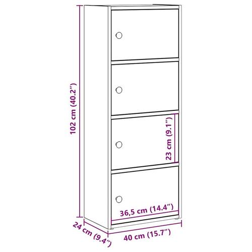 Bogreol 40x24x102 cm konstrueret træ sort-eg