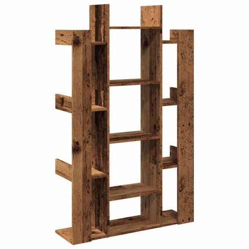 Bogreol 86x25,5x140 cm konstrueret træ antikt træ