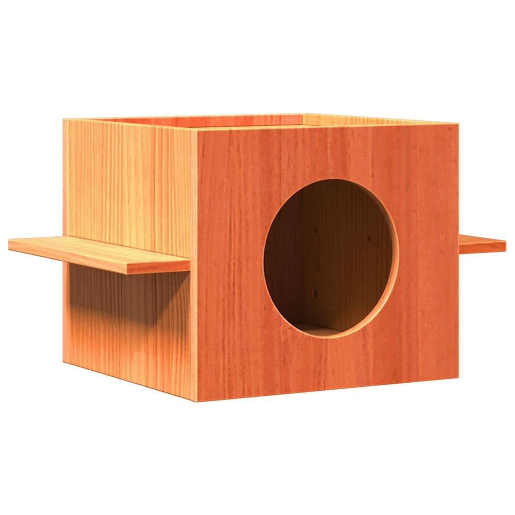 Kattehus 51x35x30 Massivt Fyrretræ Gyldenbrun
