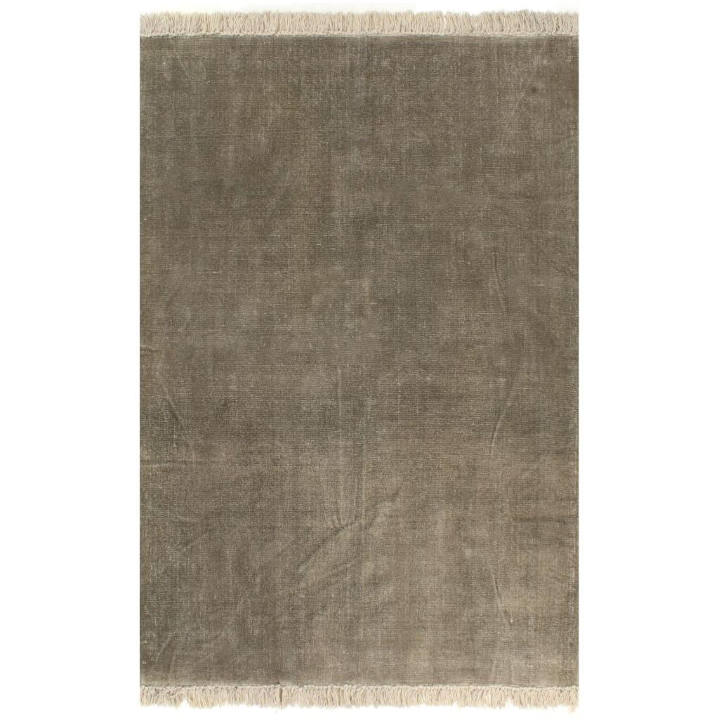 Kilim-tæppe bomuld 160 x 230 cm gråbrun
