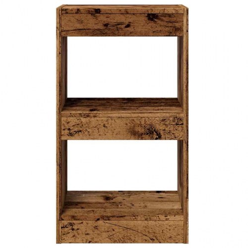 Bogreol/rumdeler 40×30×72 cm - antikt trælook, 2 niveauer