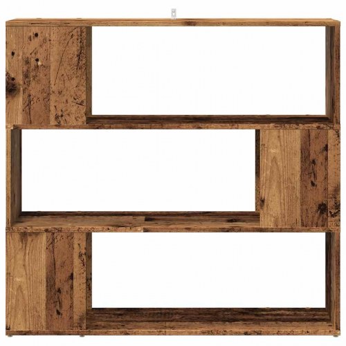 Bogreol/rumdeler 100×24×94 cm - antikt trælook