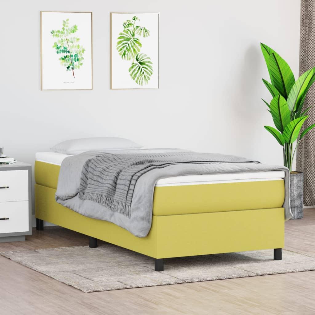 Kontinentalseng med madras 100x200 cm stof grøn