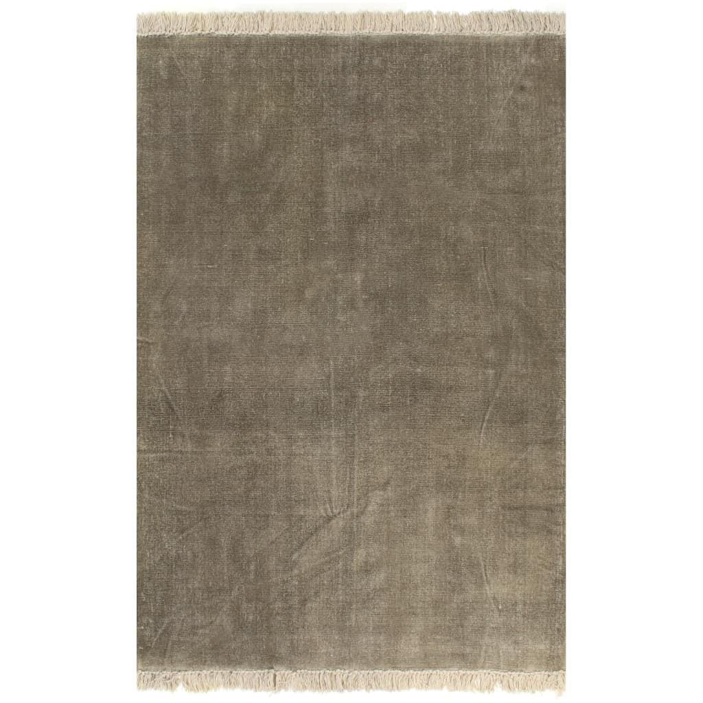 Kilim-tæppe bomuld 200 x 290 cm gråbrun