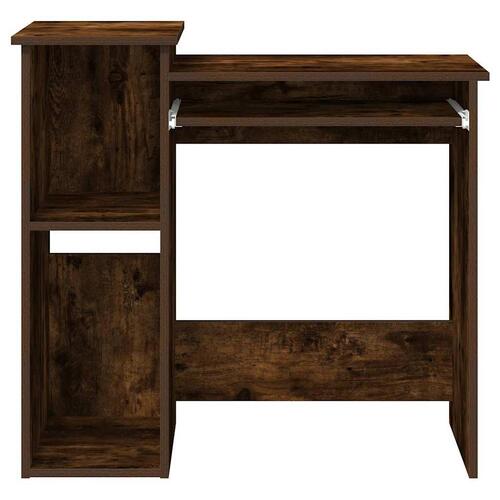 Skrivebord m. hylder 84x40x78 cm konstrueret træ røget egetræ