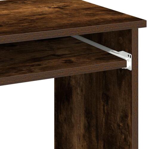 Skrivebord m. hylder 84x40x78 cm konstrueret træ røget egetræ