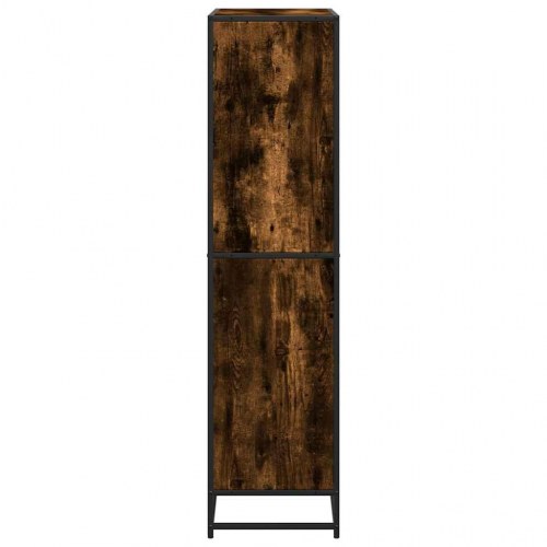 Bogreol i røget egetræsfarve med 4 åbne rum - 80,5 x 35 x 139 cm