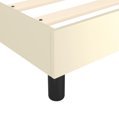 Kontinentalseng 100x200 cm kunstlæder cremefarvet