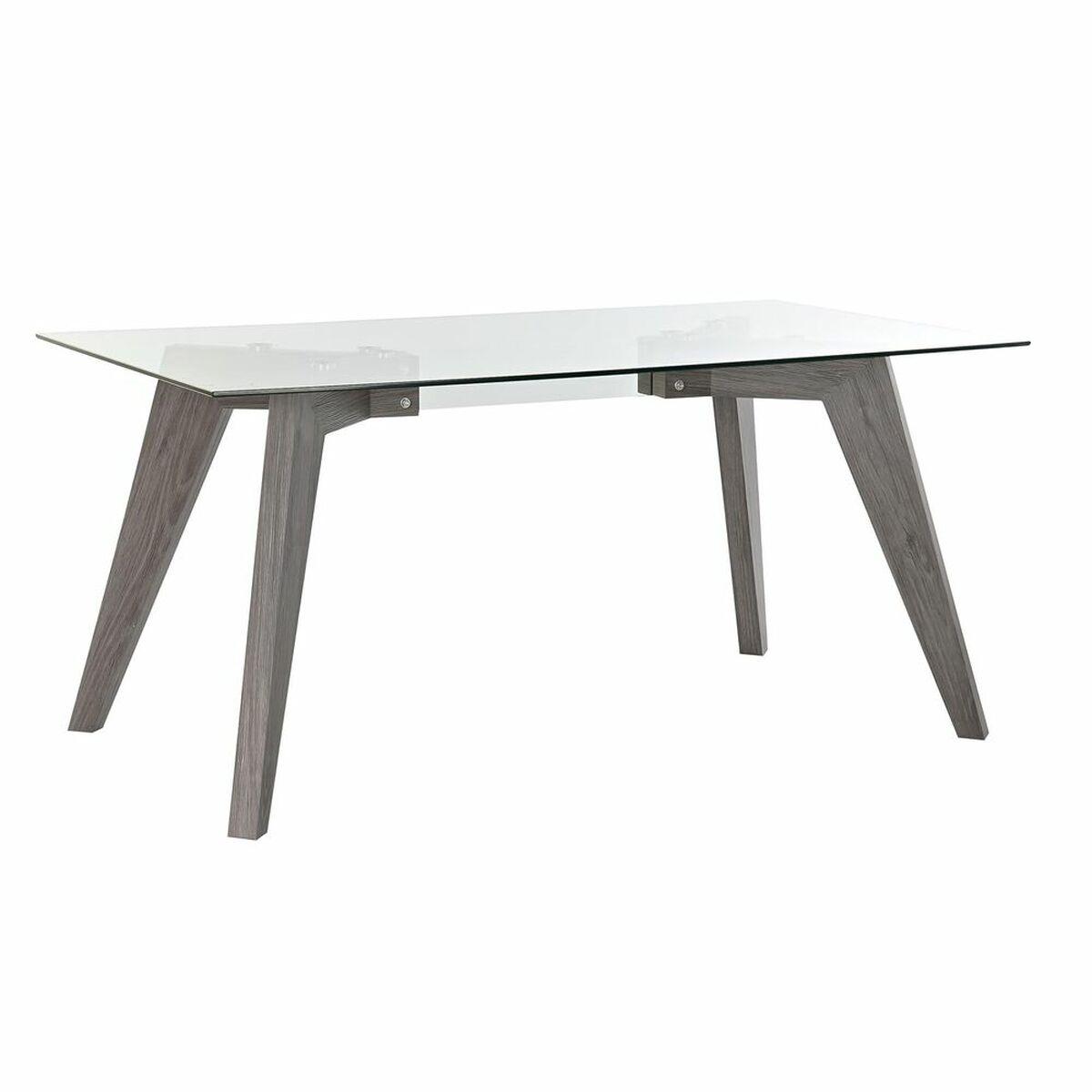 Spisebord Krystal Grå Gennemsigtig Træ Mdf 160 X 90 X 75 Cm