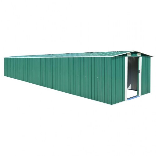 Haveskur 257 × 779 × 181 cm - galvaniseret stål, grøn