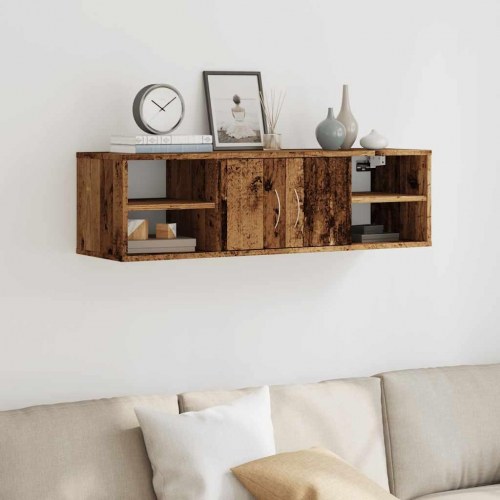 Vægskab 101×30×29 cm i konstrueret træ - antikt træ