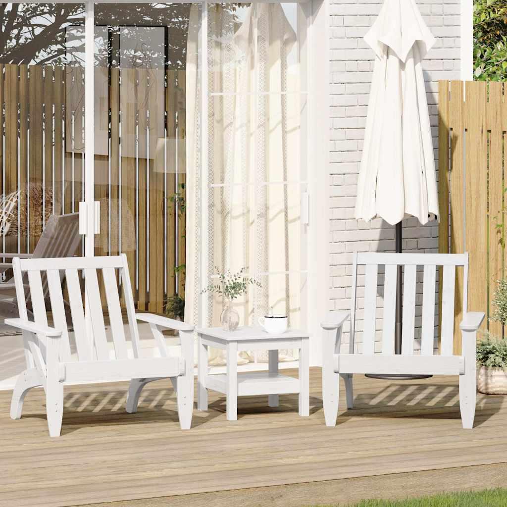 vidaXL Adirondack-havestole 2 stk. 75x77x77 cm massivt fyrretræ hvid
