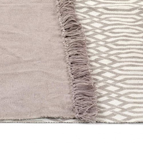 Kilim-tæppe med mønster bomuld 120 x 180 cm gråbrun
