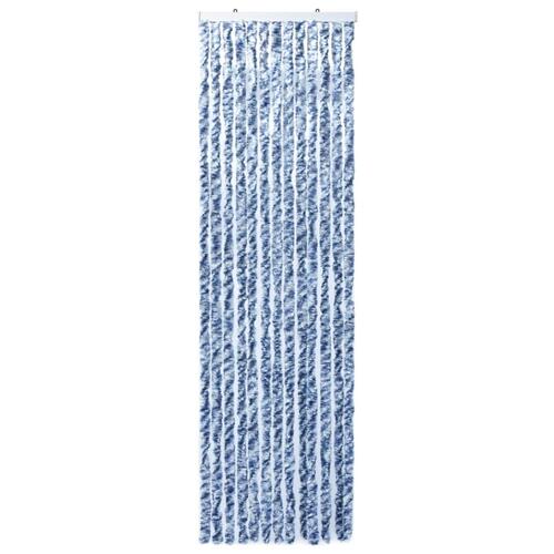 Insektgardin 90x200 cm chenille blå og hvid