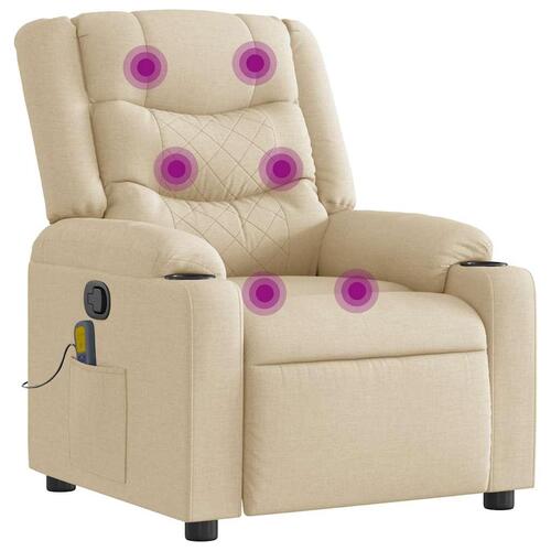 Massagestol stof cremefarvet
