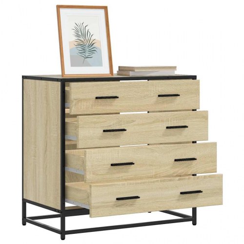 Kommode med 4 skuffer 70 x 41 x 70 cm - sonoma-eg