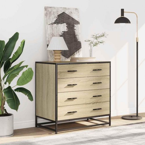 Kommode med 4 skuffer 70 x 41 x 70 cm - sonoma-eg