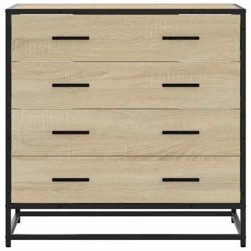 Kommode med 4 skuffer 70 x 41 x 70 cm - sonoma-eg