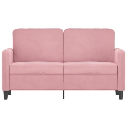 2-personers sofa i fløjl 120 cm - lyserød