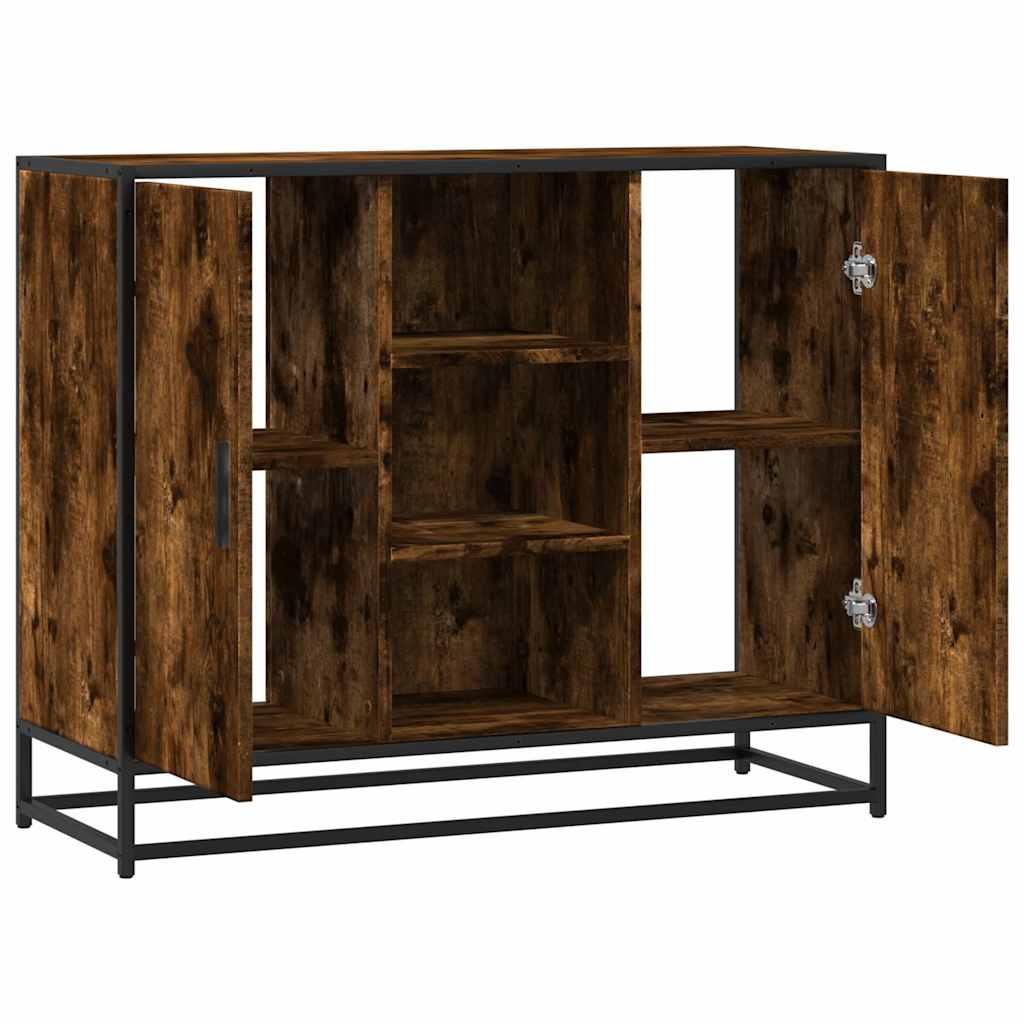Skænk 92X35X76 Cm Konstrueret Træ Etræsfarve - Røget eg