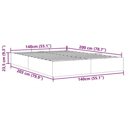 Sengeramme med opbevaring uden madras 140 x 200 cm - mørkegrå fløjl