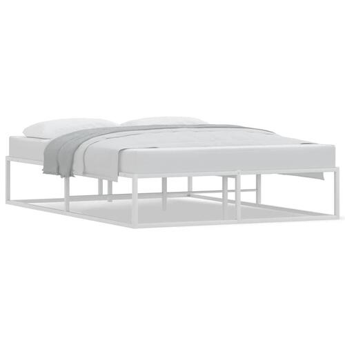 Sengeramme uden madras 140x200 cm metal hvid