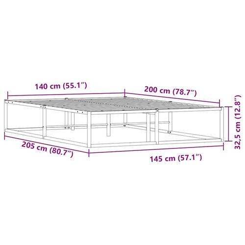 Sengeramme uden madras 140x200 cm metal hvid