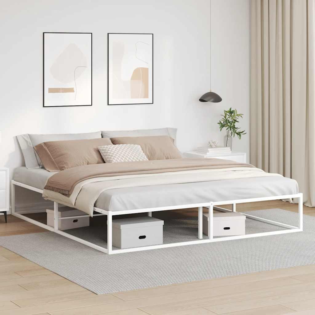 Sengeramme uden madras 180x200 cm metal hvid
