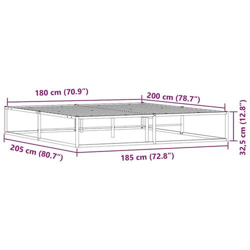 Sengeramme uden madras 180x200 cm metal hvid