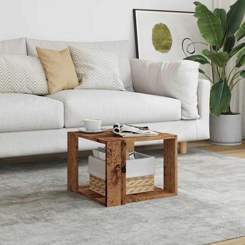 Sofabord 40x40x30 cm konstrueret træ antikt træ
