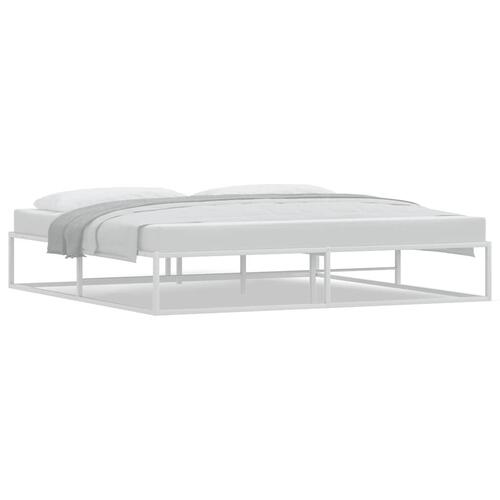 Sengeramme uden madras 200x200 cm metal hvid