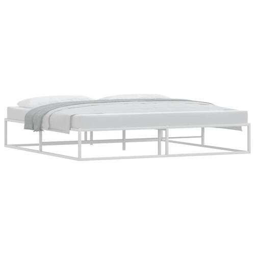 Sengeramme uden madras 200x200 cm metal hvid