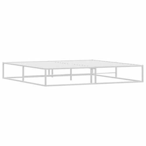 Sengeramme uden madras 200x200 cm metal hvid