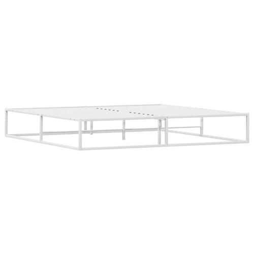 Sengeramme uden madras 200x200 cm metal hvid