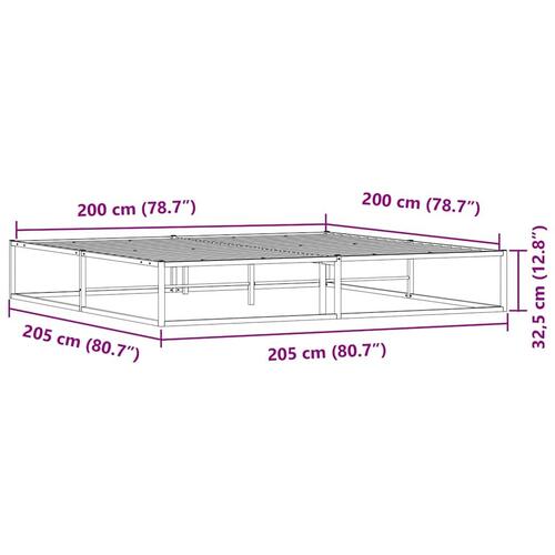 Sengeramme uden madras 200x200 cm metal hvid