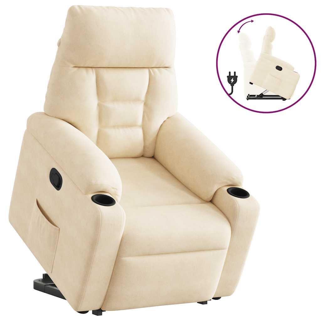 vidaXL massagestol med løftefunktion mikrofiberstof beige