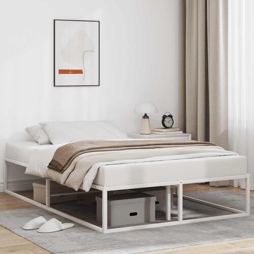 Sengeramme uden madras 120x200 cm metal hvid
