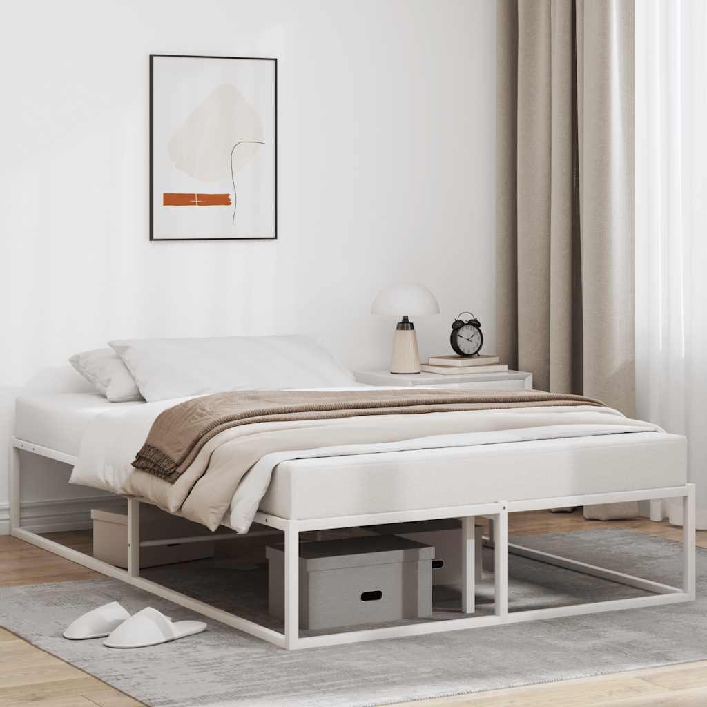 Sengeramme uden madras 120x200 cm metal hvid