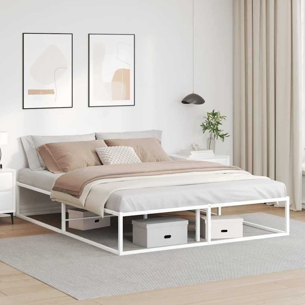 Sengeramme uden madras 160x200 cm metal hvid