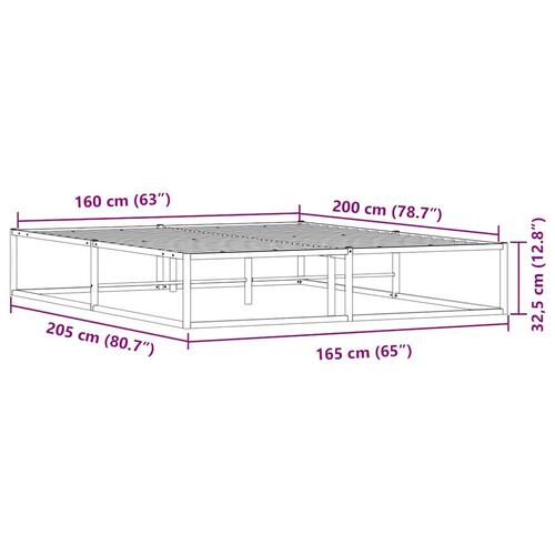 Sengeramme uden madras 160x200 cm metal hvid