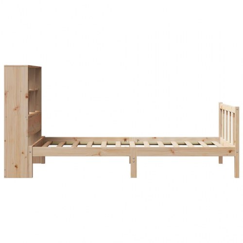 Seng med reol uden madras 100x200 cm massivt fyrretræ