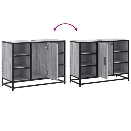 Underskab til håndvask 80x33x60 cm konstrueret træ grå sonoma