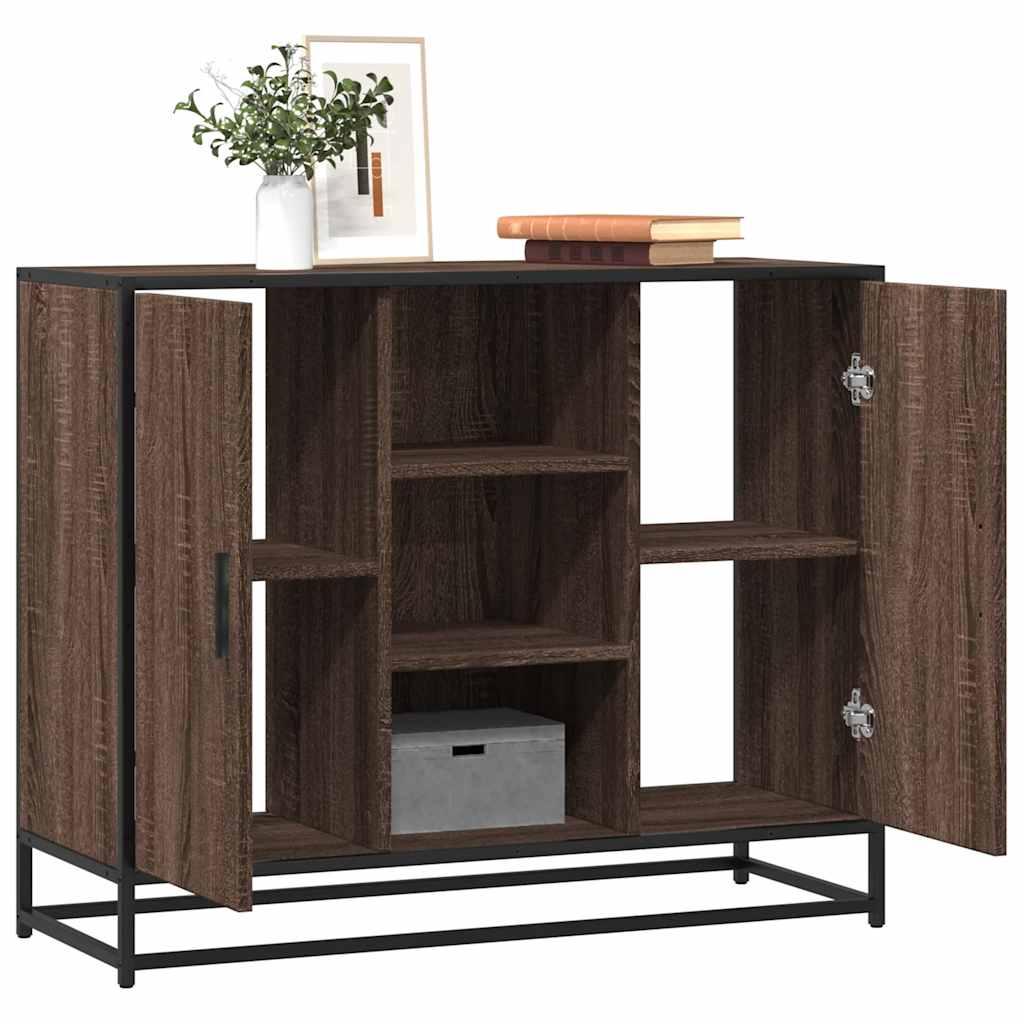 Skænk 92X35X76 Cm Konstrueret Træ Etræsfarve - Brun eg