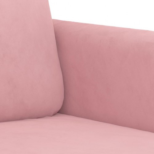 Sofasæt i velour med puder - 2 dele, lyserød