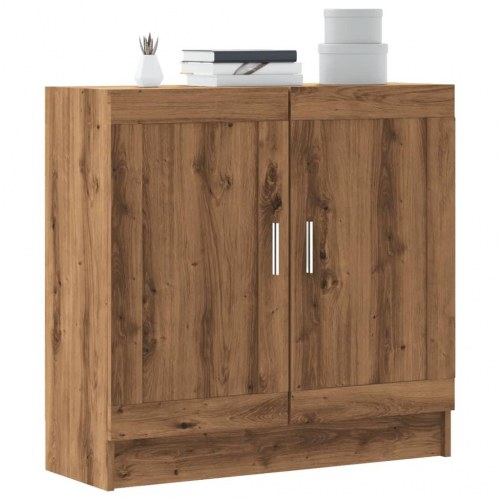 Bogskab med låger 82,5×30,5×80 cm - konstrueret træ i kunsteg