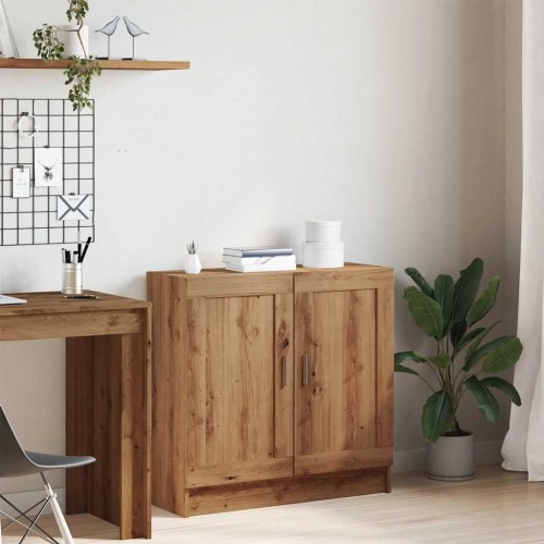 Bogskab med låger 82,5×30,5×80 cm - konstrueret træ i kunsteg